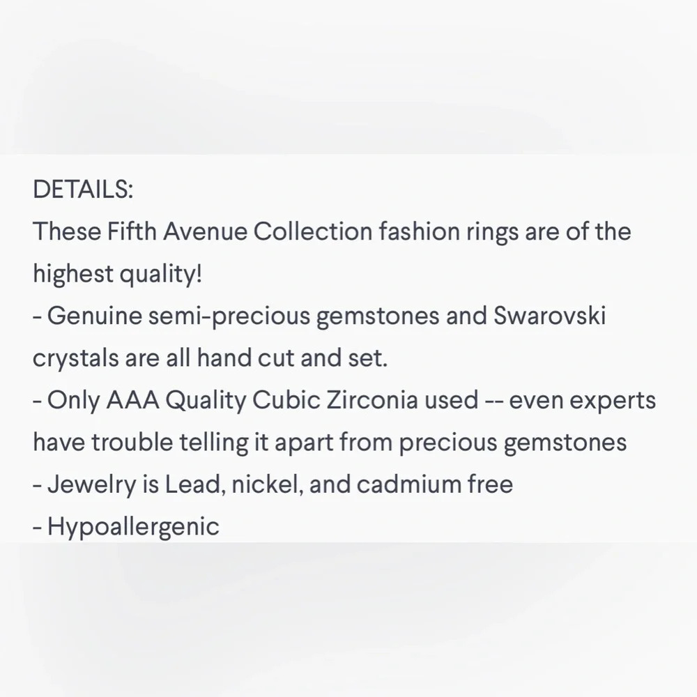 🇨🇦🆕5th Avenue Rhodium Ring - Picture 9 of 16